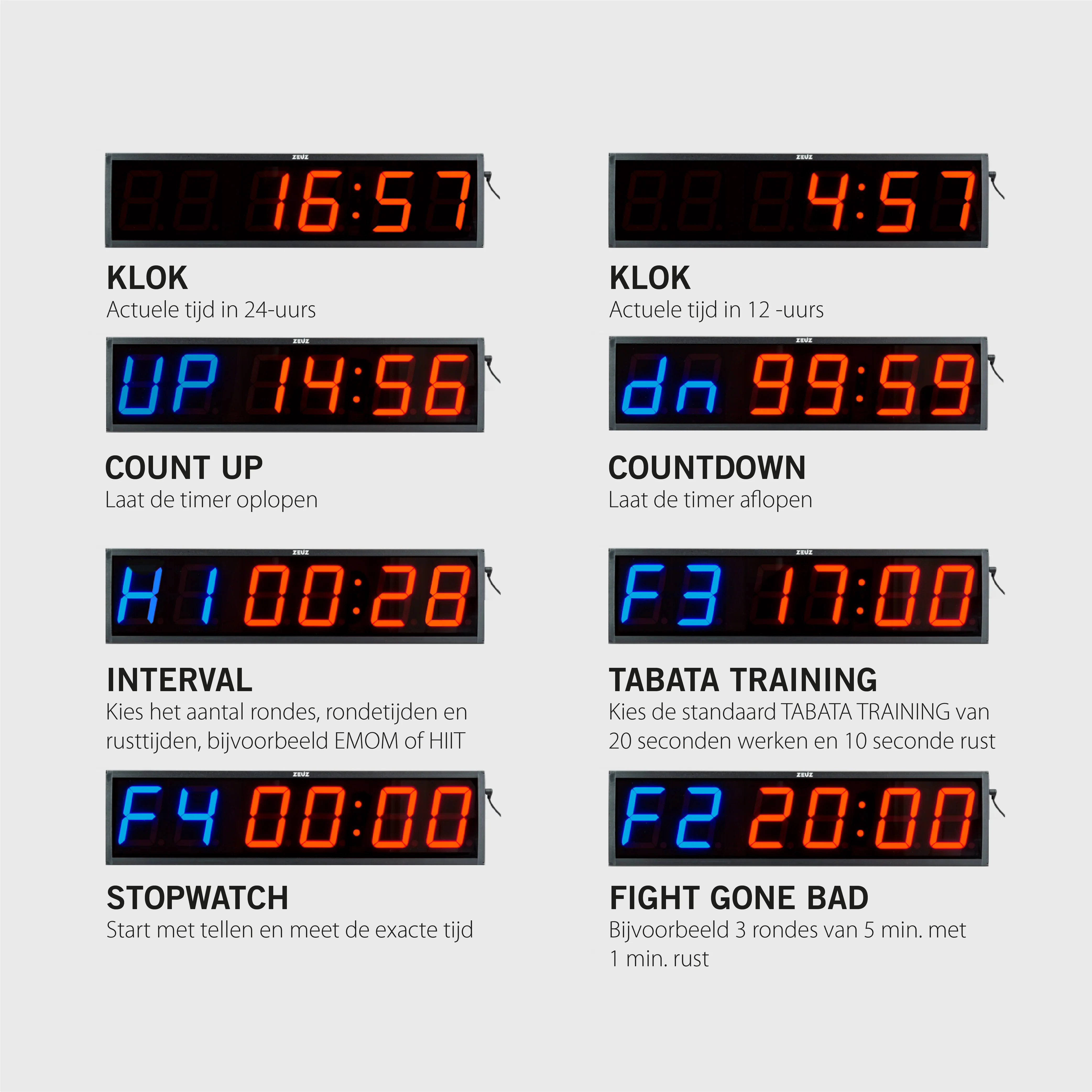 ZEUZ Grote Fitness Interval Timer - Image 3
